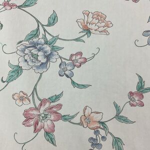 Vintage Interior Designer multi-colored botanical floral print fabric 136” L